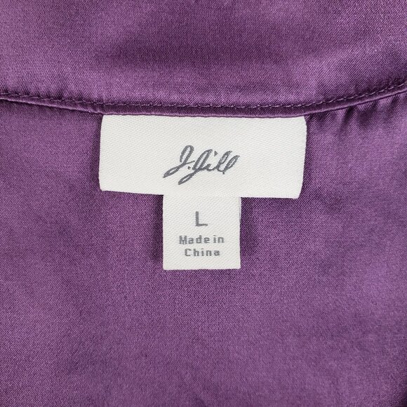 J Jill Purple Velvet Surplice Empire Top L Romantic Renaissance Vintage Blouse - Picture 4 of 11